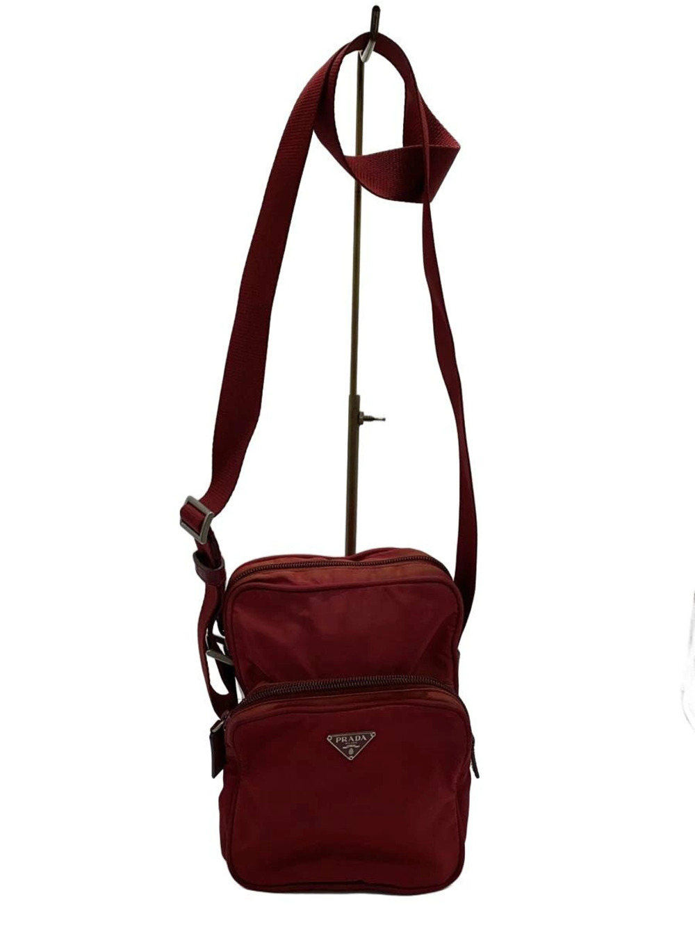 Prada red multipocket crossbody bag iconic triangular RED